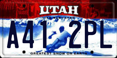 UT license plate A412PL