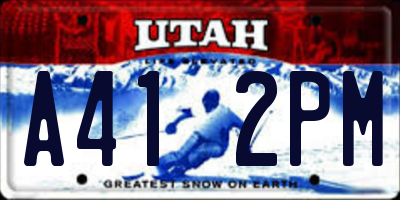 UT license plate A412PM