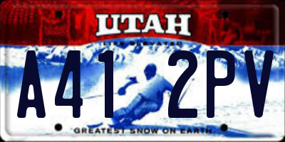 UT license plate A412PV