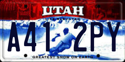 UT license plate A412PY