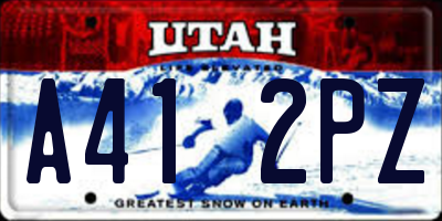 UT license plate A412PZ