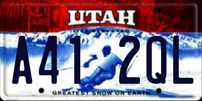 UT license plate A412QL