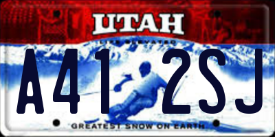 UT license plate A412SJ