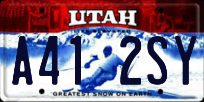 UT license plate A412SY