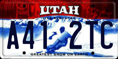 UT license plate A412TC