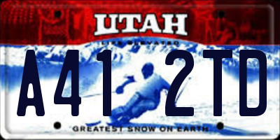 UT license plate A412TD