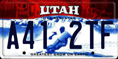 UT license plate A412TF