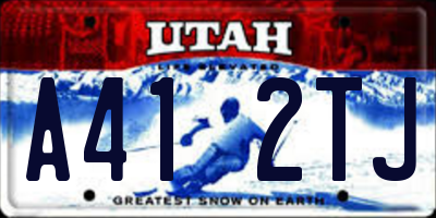 UT license plate A412TJ