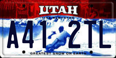 UT license plate A412TL