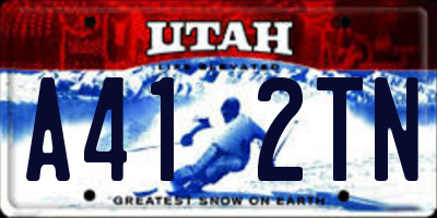 UT license plate A412TN