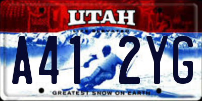UT license plate A412YG