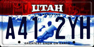 UT license plate A412YH