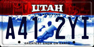 UT license plate A412YI