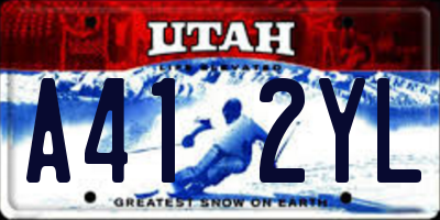 UT license plate A412YL