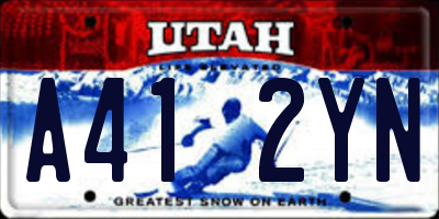 UT license plate A412YN