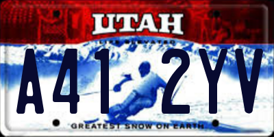 UT license plate A412YV