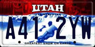 UT license plate A412YW