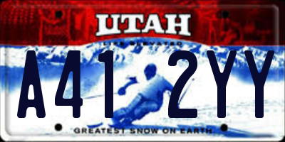 UT license plate A412YY