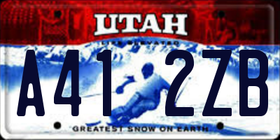 UT license plate A412ZB