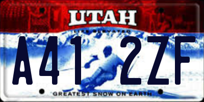 UT license plate A412ZF