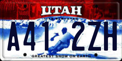 UT license plate A412ZH