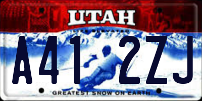 UT license plate A412ZJ