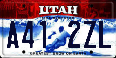 UT license plate A412ZL
