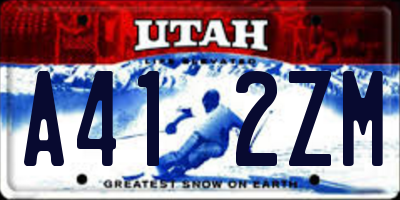 UT license plate A412ZM