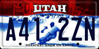 UT license plate A412ZN
