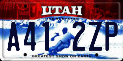 UT license plate A412ZP
