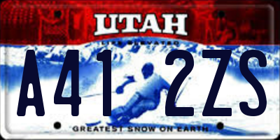 UT license plate A412ZS