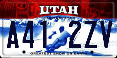 UT license plate A412ZV
