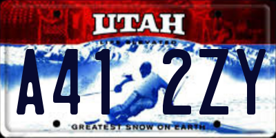 UT license plate A412ZY
