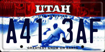 UT license plate A413AF