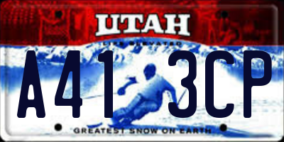 UT license plate A413CP