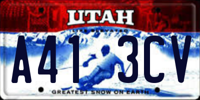 UT license plate A413CV