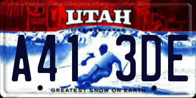 UT license plate A413DE