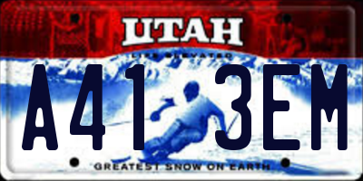 UT license plate A413EM