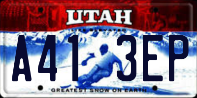UT license plate A413EP