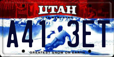 UT license plate A413ET