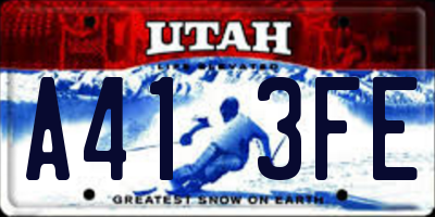 UT license plate A413FE