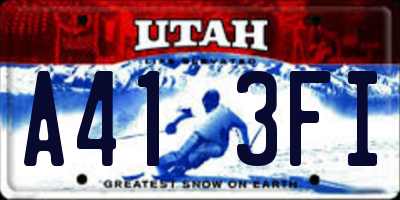 UT license plate A413FI