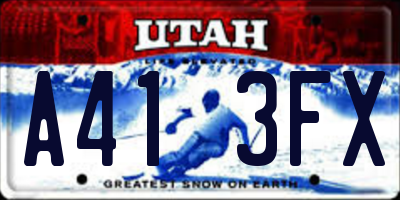 UT license plate A413FX