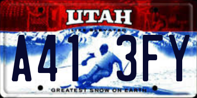 UT license plate A413FY