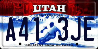 UT license plate A413JE