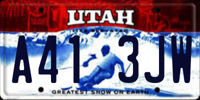 UT license plate A413JW