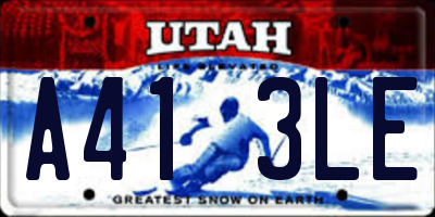 UT license plate A413LE