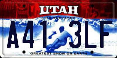 UT license plate A413LF