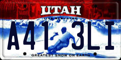 UT license plate A413LI