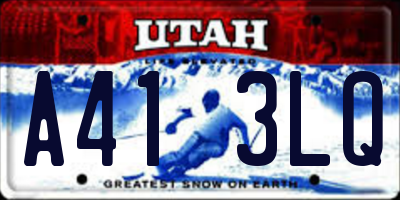 UT license plate A413LQ